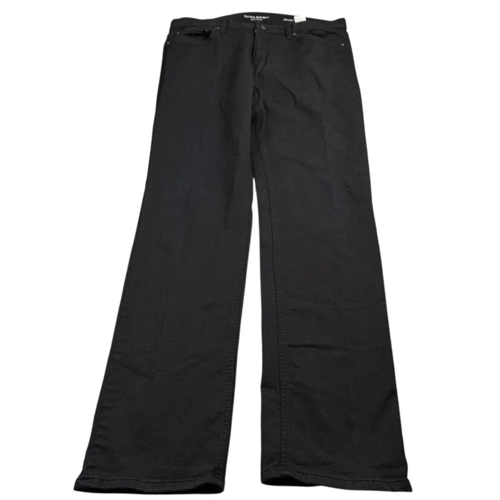 Banana Republic Traveler Slim Fit Black Pants Mens 36x36 Cotton Stretch Chino